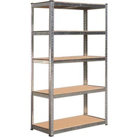 Scaffale Kit Ad Incastro 90x40x180H cm Zincato Ripiani in Legno Maurer