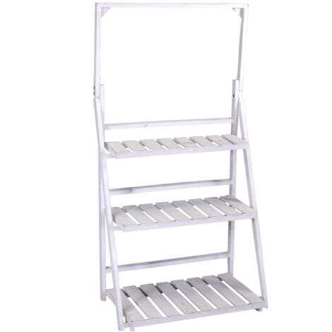 Scaffale legno 3 piani bianco cm 68