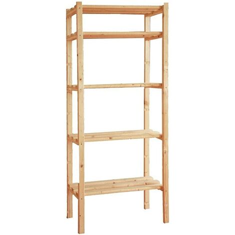 Scaffale rettangolare in legno naturale L36xP30XH70,5 cm su