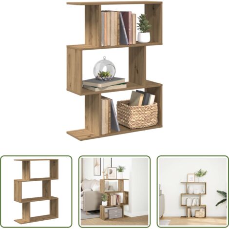 Scaffale -  Libreria 3 Ripiani Rovere Artigianale 70x24x97 cm Truciolato