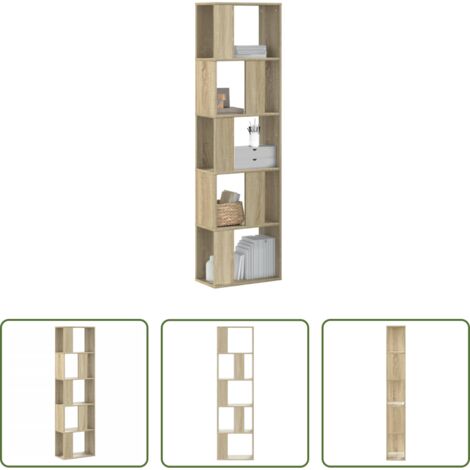 Scaffale -  Libreria 5 Ripiani Rovere Sonoma 45x23,5x162,5cm Multistrato