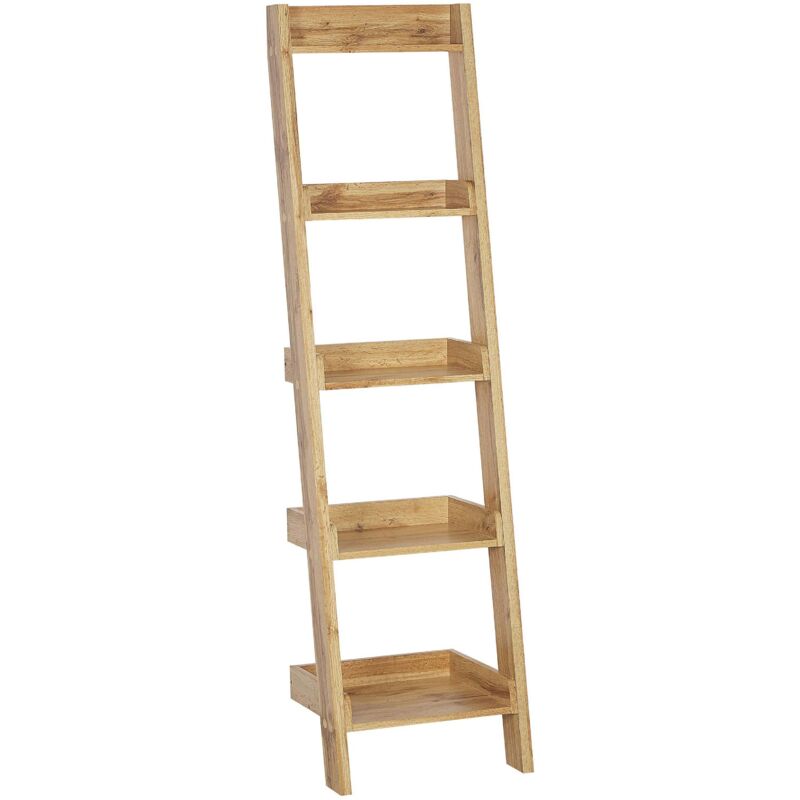 Libreria A Scala 4 Ripiani Legno Chiaro Scaffale Inclinato Moderno ...