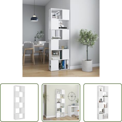 Scaffale -  Libreria/Divisorio Bianco 60x24x186 cm