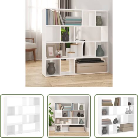 Scaffale -  Libreria/Divisorio Bianco Lucido 105x24x102 cm