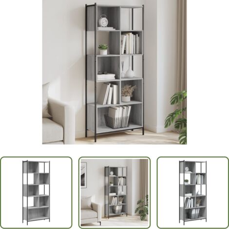 Scaffale -  Libreria Grigio Sonoma 72x28x172 cm in Legno Multistrato