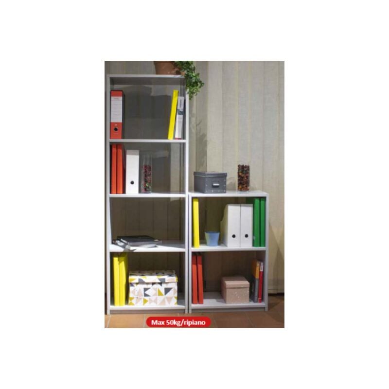 Garofalo - Scaffale libreria modulare con ripiani in pvc bianco da interno ed esterno Dolly - 5 Piani