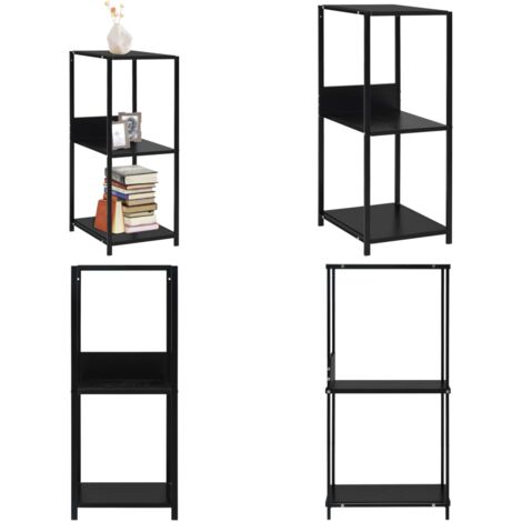 Scaffale Libri Piccolo Dritto Nero 33,5x39,6x79,7cm Multistrato - Scaffale in legno - Scaffale decorativo