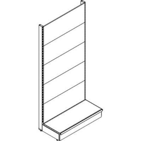 Scaffale market a parete schienale liscio ral 9016 cm 100 h.cm 215