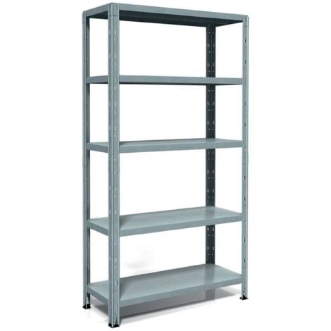 Scaffale metallico ad incastro a 188 ripiani 100x40 H 188 cm colore Zincato mod. Firenze
