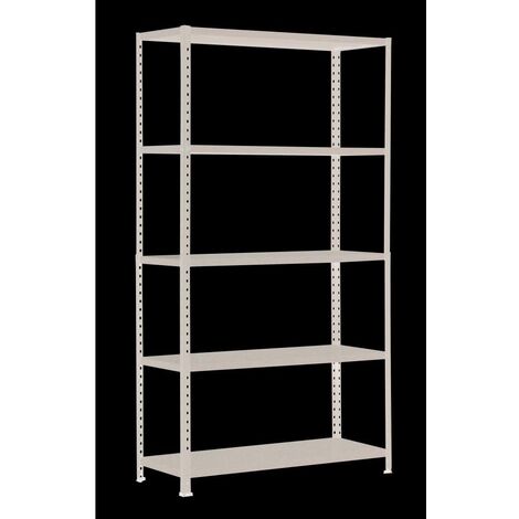 Scaffale Metallico Bianco 5 Ripiani - 100x40 cm