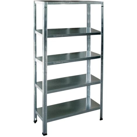 scaffale metallico in kit grima zincato con 5 ripiani e portata totale 325 kg, 100x40x185 cm