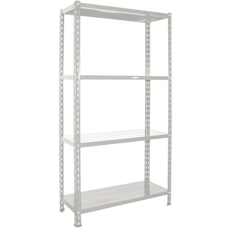 Easy scaffale metallico libreria cromata con 3 ripiani bianchi 40x80x80  cucina bagno garage cabina armadio