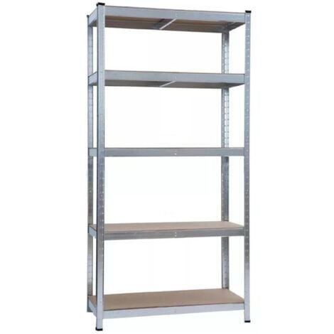 scaffale metallico regolabile 5 ripiani essenza 180x90x40 cm