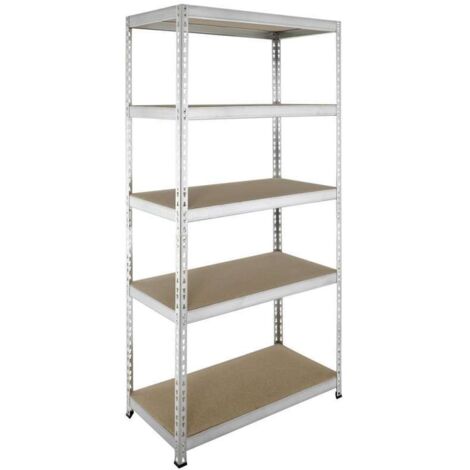 Scaffale Metallo e Legno - 5 Ripiani Regolabili - 92x46x180cm