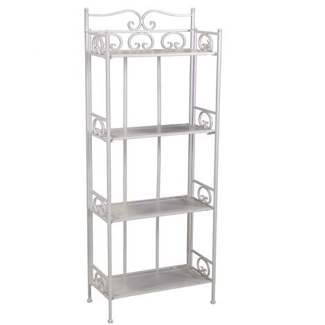 Scaffale metallo new jessica 4 piani bianco brush cm47x23,5h120