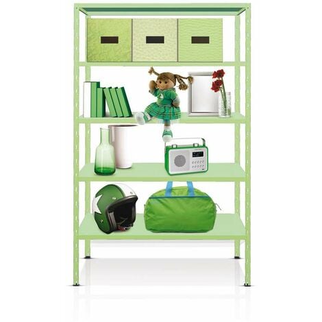 Scaffale Metallo Verde - 5 Ripiani - 100x40 cm
