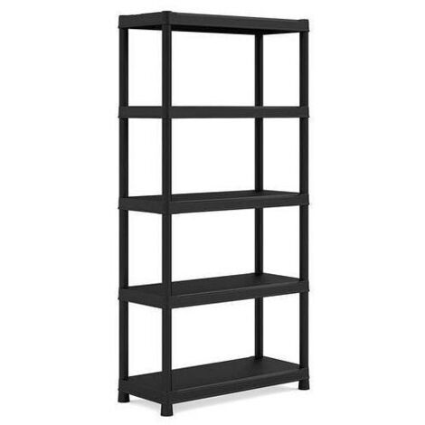 SCAFFALE MOD. PLUS SHELF IN RESINA CM 90X40 H. 182 NERO