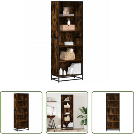 Scaffale moderno -  Libreria Rovere Fumo 60x35x170,5 cm in Truciolato