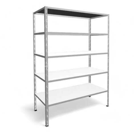 Scaffale modulare zincato a incastro 5 piani 100x40x186 cm montaggio senza bulloni portata 530 kg facile assemblaggio antitaglio