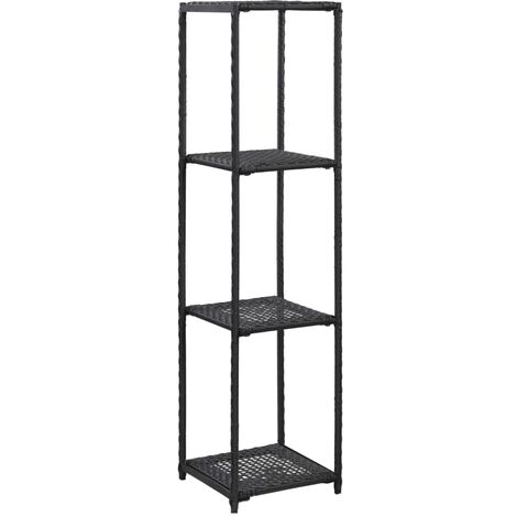 Scaffale Nero 30x30x120 cm in Polyrattan vidaXL