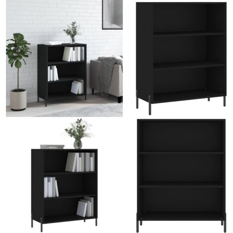Scaffale Nero 69,5x32,5x90 cm in Legno Multistrato - Scaffale moderno - Scaffale nero