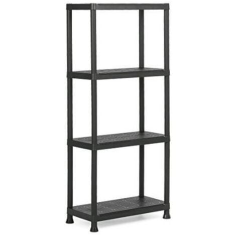 Scaffale nero ripostiglio 4 ripiani cm 60 x 30 x 135 h