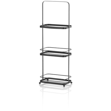 Scaffale organizer da terra WHEELS in metallo bianco