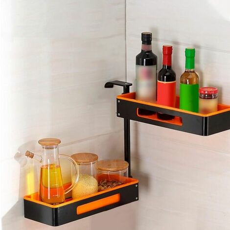 Scaffale organizer girevole a 180 con 2 mensole per cucina e bagno Salvaspazio