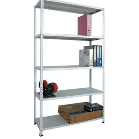 Scaffale panda kit 5 ripiani lamiera di acciaio grigio 30x100x186h - Salone
