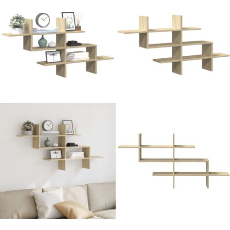 Scaffale Parete Rovere Sonoma 124,5x18x60,5 cm in Truciolato - Scaffale in truciolato - Scaffale in legno multistrato