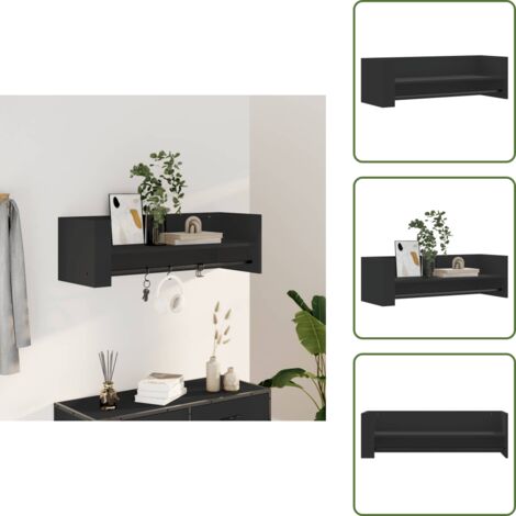 Scaffale per appendere - vidaXL Scaffale a Parete Nero 100x35x30,5 cm in Legno Multistrato - Scaffale per oggetti