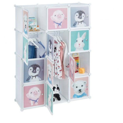 Scaffale per bambini con aste appendiabiti