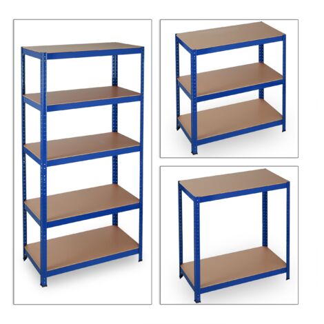 Scaffale per carichi pesanti con clip cantina per garage 180 cm blu acciaio 130001058