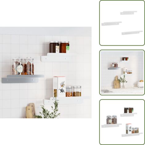 Scaffale per casa - vidaXL Mensole a Muro 3 pz Argento in Acciaio Inossidabile - Scaffale per soggiorno