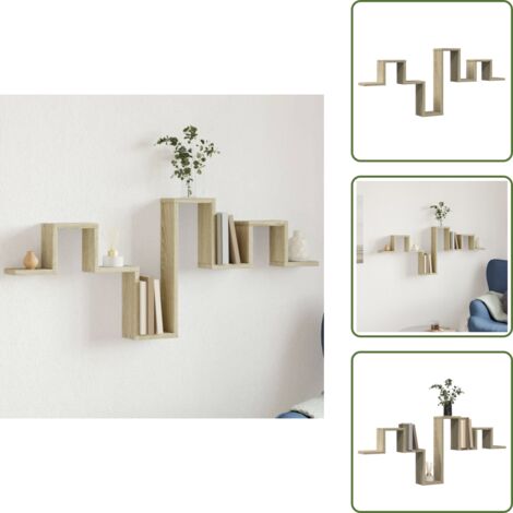 Scaffale per casa - vidaXL Scaffale a Parete Rovere Sonoma 104,5x10x43cm Legno Multistrato - Scaffale per soggiorno