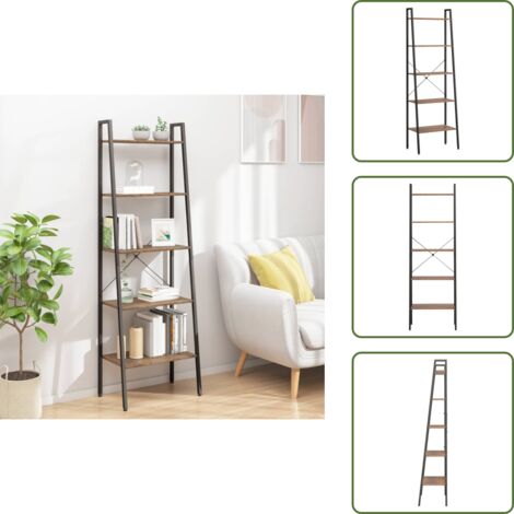 Scaffale per casa - vidaXL Scaffale Autoportante 5 Ripiani Marrone Scuro Nero 56x35x174 cm - Scaffale per ufficio