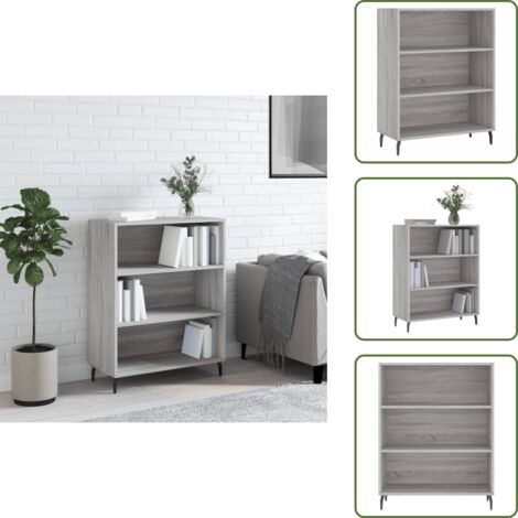 Scaffale per casa - vidaXL Scaffale Grigio Sonoma 69,5x32,5x90 cm in Legno Multistrato - Scaffale con ripiani