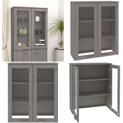 Scaffale per Credenza Grigio Chiaro 85x35x100 cm Legno di Pino - Scaffale in legno - Credenza con scaffale