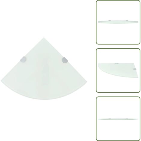 Scaffale per Cucina - vidaXL Scaffali Angolari 2 pz Supporti Cromati e Vetro Bianco 25x25 cm - Scaffale per Bagno