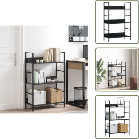 Scaffale per decorazioni - vidaXL Scaffale Libri 3 Ripiani Nero 60x27,6x90,5 cm Legno Multistrato - Scaffale per piante