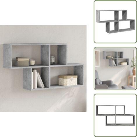 Scaffale per interni - vidaXL Scaffale a Muro Grigio Cemento 100x20x53 cm Legno Multistrato - Scaffale per parete