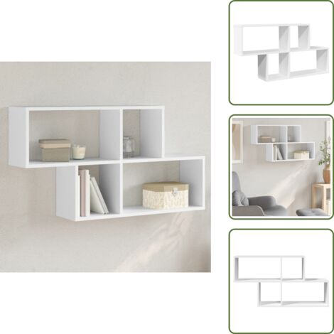 Scaffale per interni - vidaXL Scaffale a Parete Bianco 100x20x53 cm in Legno Multistrato - Scaffale per riporre oggetti