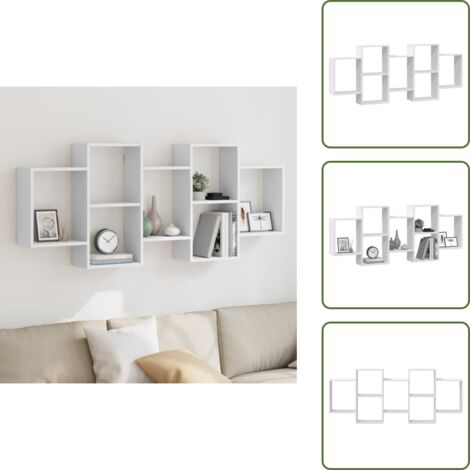 Scaffale per interni - vidaXL Scaffale a Parete Bianco 159x18x65 cm in Legno Multistrato - Scaffale per casa
