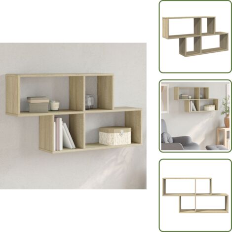 Scaffale per interni - vidaXL Scaffale a Parete Rovere Sonoma 100x20x53cm Legno Multistrato - Scaffale per casa