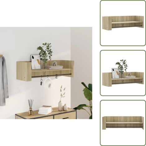 Scaffale per interni - vidaXL Scaffale a Parete Rovere Sonoma 100x35x30,5cm Legno Multistrato - Scaffale per appendere
