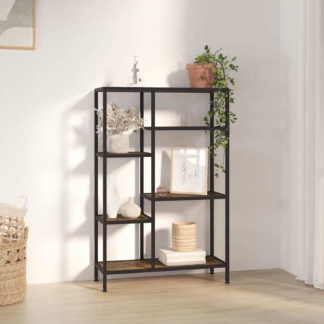 Scaffale per Libri 80x30x120 cm Acciaio e Legno Multistrato vidaXL