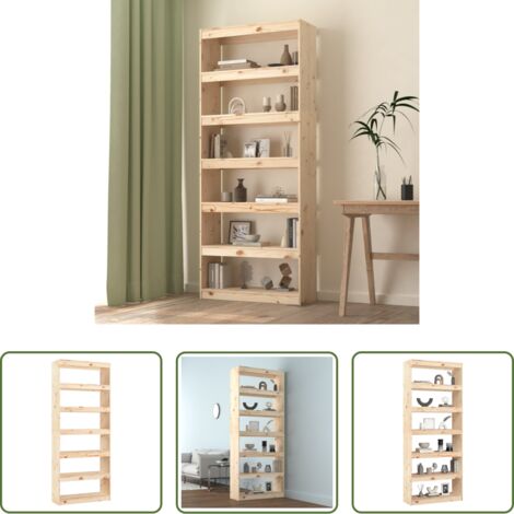 Scaffale per libri -  Libreria/Divisorio 80x30x199,5 cm in Legno Massello di Pino