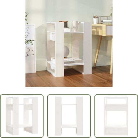 Scaffale per libri -  Libreria/Divisorio Bianco 41x35x57 cm in Legno Massello di Pino