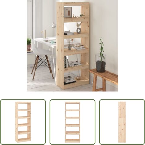 Scaffale per libri -  Libreria/Divisorio Grigio 60x30x167,5 cm in Massello di Pino