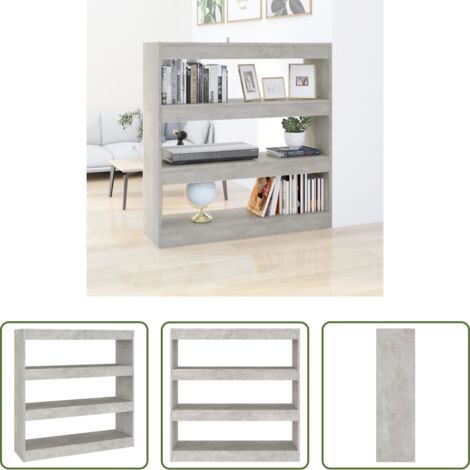 Scaffale per libri -  Libreria/Divisorio Grigio Cemento 100x30x103 cm